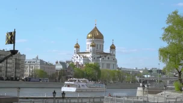 Blick Auf Die Christus Erlöser Kathedrale Moskau Russland — Stockvideo