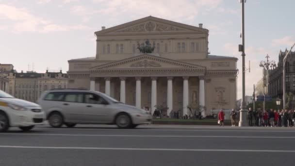 Blick Auf Das Bolschoi Theater Moskau Russland — Stockvideo