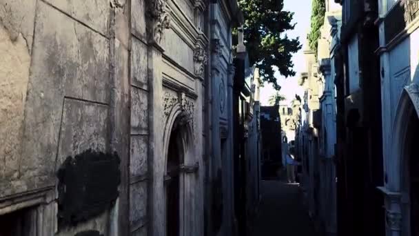 Mausolee Vechi Celebrul Cimitir Recoleta Din Buenos Aires Argentina — Videoclip de stoc