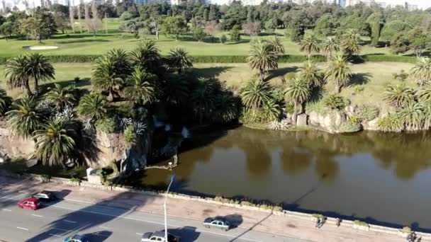 Rambla Parque Rodo蒙得维的亚乌拉圭公园的空中无人机图像景观 — 图库视频影像