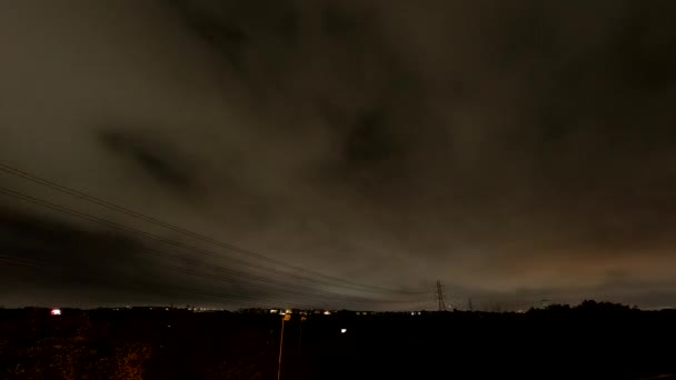 Σαν Αντόνιο Night Sky Καθώς Σύννεφα Τρέχουν Από Πάνω Δραματική — Αρχείο Βίντεο