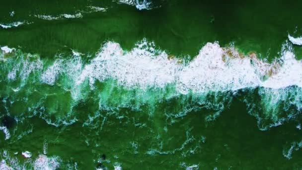 Aerial 400 Feet Ocean Wave Patterns Textures Locked Shot — Stock Video