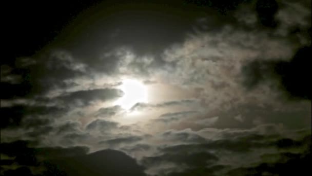 Moon Real Cloud Moving Horror Film Creepy — Stock Video