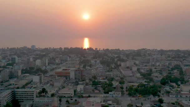 Benguela Angola Afrique Coucher Soleil Drone Images — Video