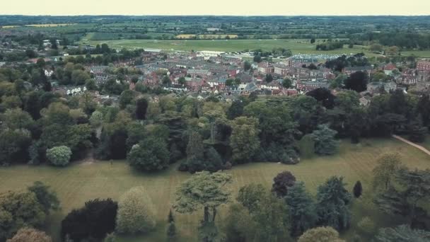 Letecká Moucha Nad Městem Warwickshire Střední Anglii — Stock video