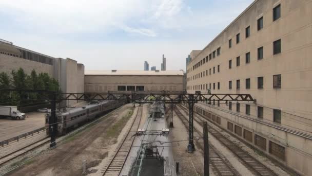 Timelapse Train Chicago Cta Hochbahn Transport Chicago Illinois Usa Stadtstation — Stockvideo