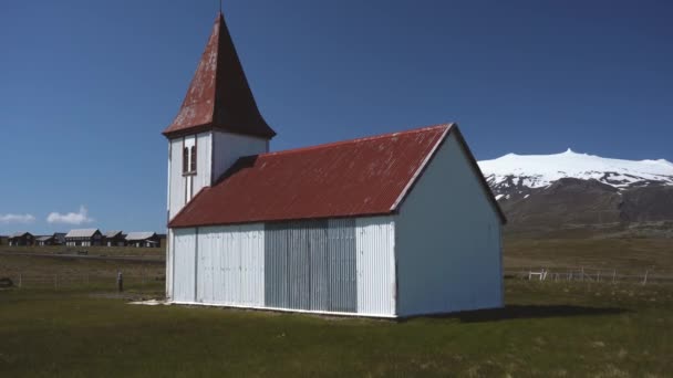 Old Icelandic Church Shown Different Angles Shot Sony A7Iii Ronin — Stock Video