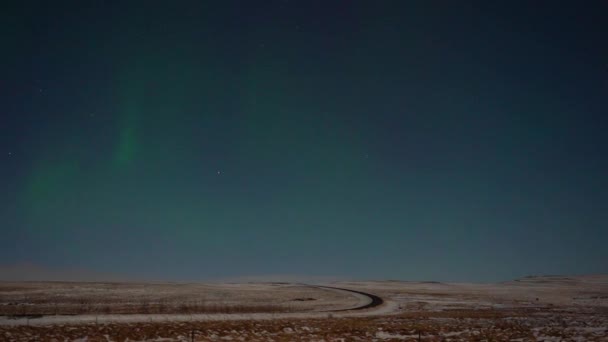 Beweging Timelapse Toont Noorderlicht Aurora Dansen Achter Wolken Tijdens Een — Stockvideo