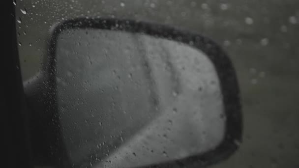 Дощ Падає Вітрове Скло Розстріляний Sony A7Iii — стокове відео