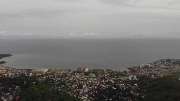 Staden Port Spain Den Karibiska Trinidad Och Tobago Från Hamn — Stockvideo