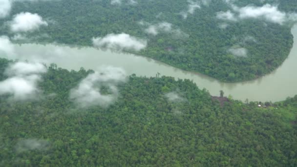 Volando Sobre Río Selva Nubes Provincia Del Golfo Papúa Nueva — Vídeos de Stock