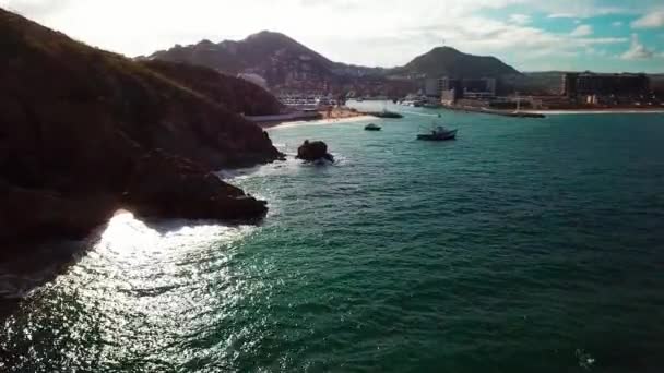 Creciente Toma Aérea Del Puerto Cabo San Lucas — Vídeos de Stock