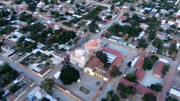 Igreja Vista Aérea Macuilxochitl Oaxaca México Hyperlapse — Vídeo de Stock