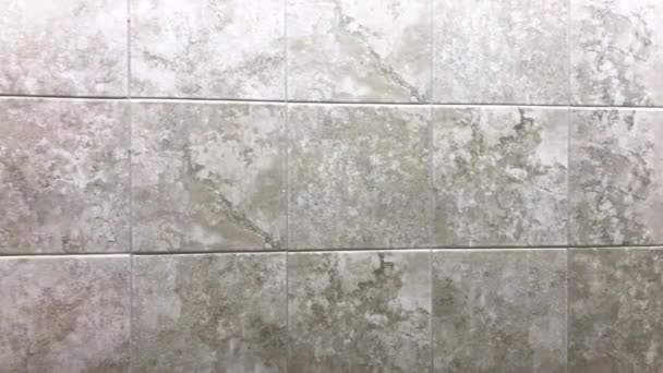 Azulejos Cuadrados Dentro Del Baño Pared Suelo Color Las Baldosas — Vídeo de stock