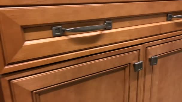 Puerta Del Gabinete Cocina Cajones Cámara Lenta Los Gabinetes Están — Vídeos de Stock