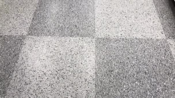 Negozio Dettaglio Grande Piastrelle Pavimentazione Commerciale Bianco Grigio Design Moderno — Video Stock