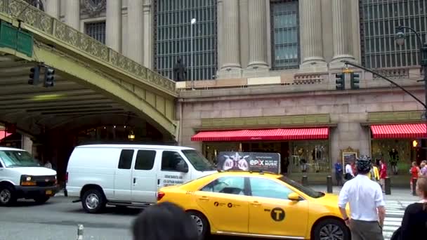 Een Gevestigd Schot Van Buitenkant Van New York City Grand — Stockvideo