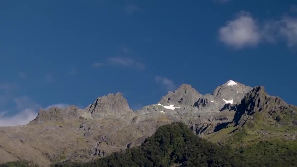 Mountain Cliffs Bright Summer Day — Stock Video