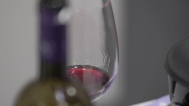 Glasses Wine Slow Motion — Stock Video