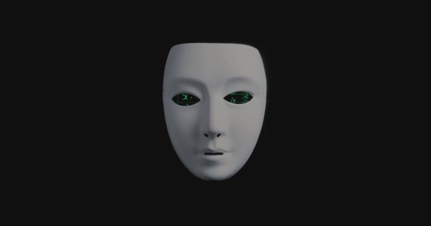Υπολογιστή Hacker Μυστηριώδης Φιγούρα Μάσκα — Αρχείο Βίντεο