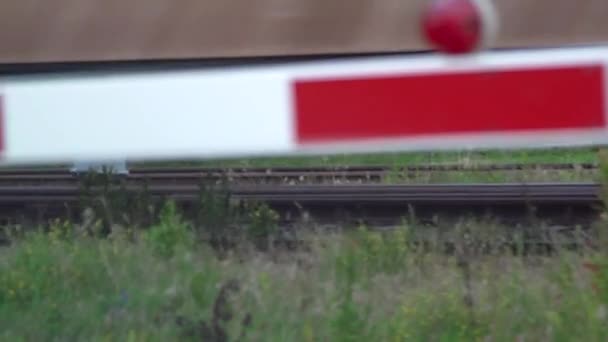 ของล อรถไฟเคล อนท ไปตามรางบนรถไฟ — วีดีโอสต็อก