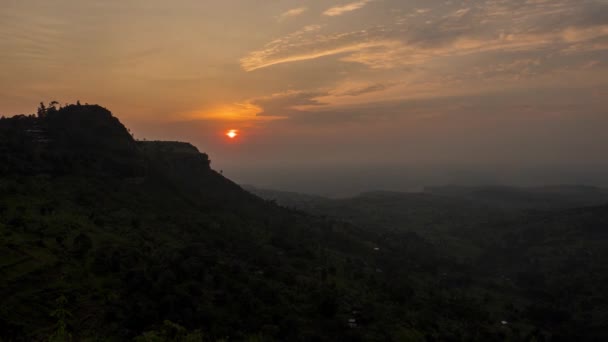 Zeitraffer Des Sonnenuntergangs Über Den Tropischen Dschungel Ostafrika — Stockvideo