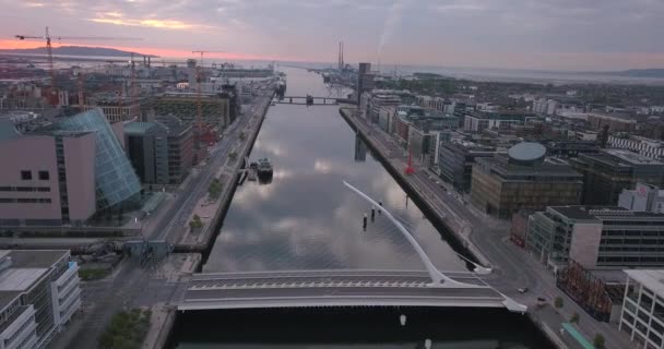 Vue Aérienne Dublin City Belle Matinée Dans Capitale Irlandaise — Video