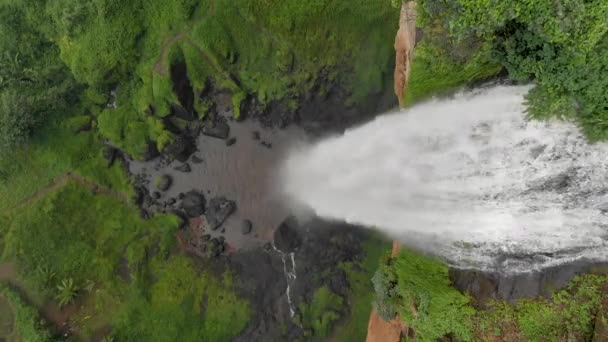 Avistamiento Aves Aéreas Todavía Vista Agua Que Cae Acantilado Valle — Vídeos de Stock