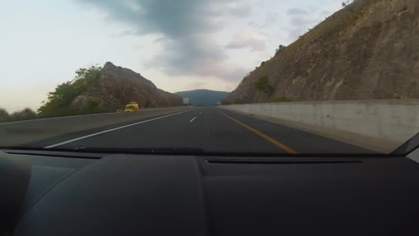 Piękny Zachód Słońca Linia Górska Podczas Jazdy Autostradzie Egnantia Między — Wideo stockowe