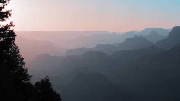 Ηλιοβασίλεμα Πάνω Από Εθνικό Πάρκο Grand Canyon Στην Αριζόνα Ηπα — Αρχείο Βίντεο