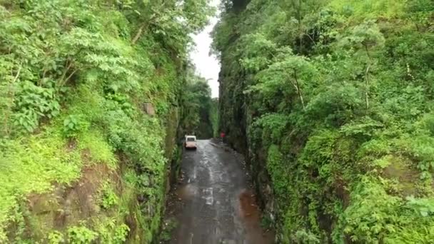 Viaje Por Carretera Por Carretera India Monzón Temporada Lluviosa Vista — Vídeos de Stock