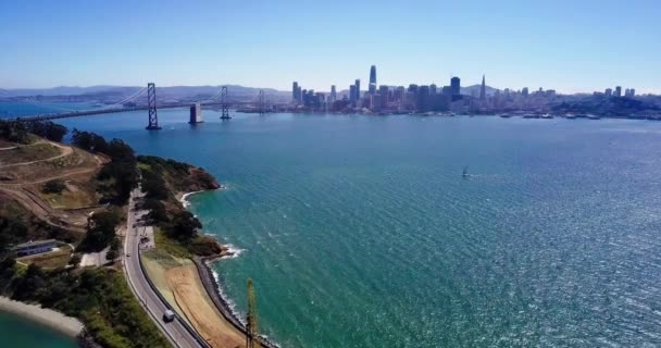 Vista Sull Oceano Della Città San Francisco Ponte Baia Dal — Video Stock