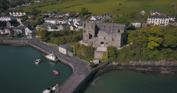 Letecký Pohled Carlingford Lough Součástí Hranice Mezi Severním Irskem Severu — Stock video