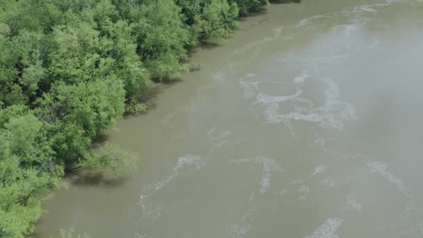 Drone Sobrevuela Río Ondulado Medio Oeste Estados Unidos Águila Calva — Vídeos de Stock