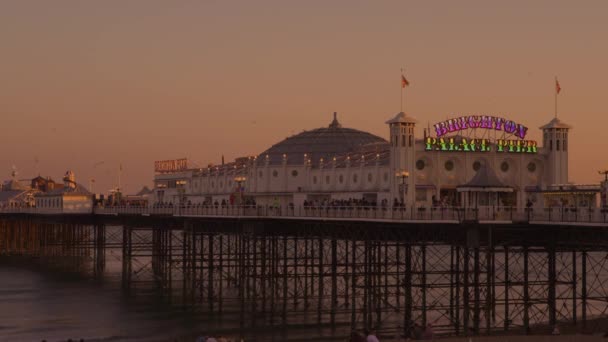 Famous Amazing Brighton Pier Sunny Late Summer Afternoon — Stock Video