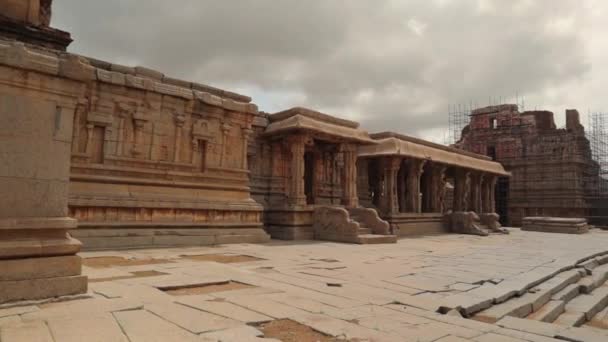 印度汉皮市什里克里希纳大殿被毁的全景 — 图库视频影像