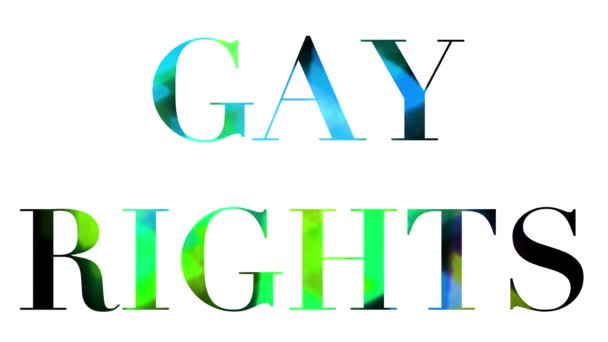 Gay Rights Text Fantastic Rainbow Abstract Triangles Letters — Stock Video