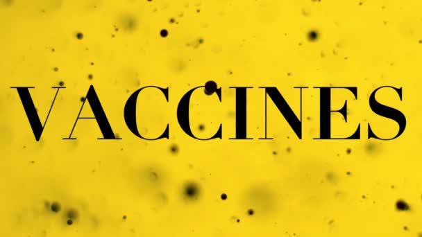 Vaccini Testo Con Inquietanti Bolle Nere Minacciose Galleggianti Dietro Nel — Video Stock