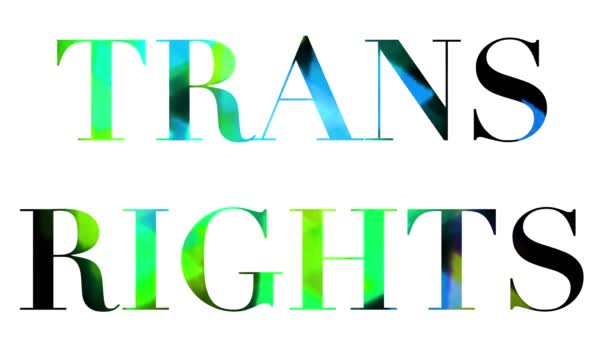 Trans Rights Text Fantastic Rainbow Abstract Triangles Letters — Stock Video