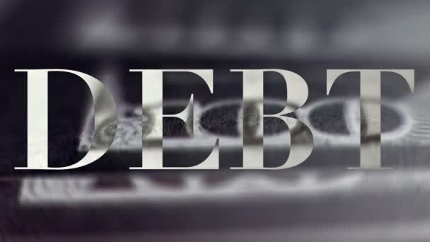 現金負 劇的を数える上での債務テキスト — ストック動画