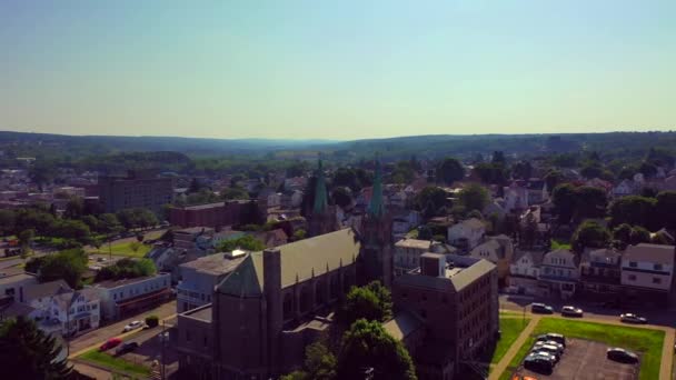 Žehlení Směrem Krásnému Kostelu Dopoledních Hodinách Hazletonu — Stock video