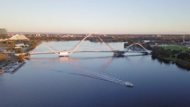 Luchtfoto Van Een Matagarup Bridge Perth West Australië Met Een — Stockvideo