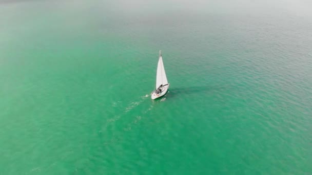 Berlayar Pesawat Drone Perahu Rekaman — Stok Video