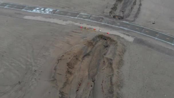 Drone Video Strandpromenaden Long Beach — Stockvideo