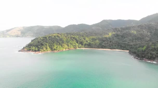 Ubatuba Praia Costa Strand Antenn Drönare Bilder — Stockvideo