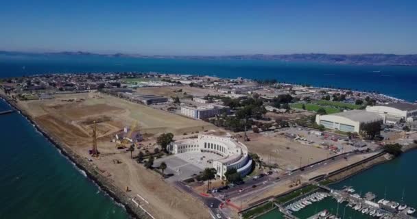 Aerial Drone View Treasure Island San Francisco Bay Area Surrounded — Stock Video