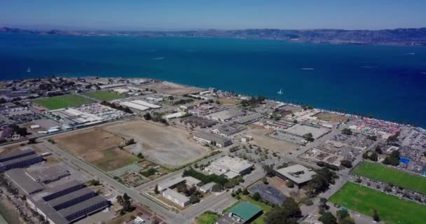 Aerial Drone View Treasure Island San Francisco Bay Area Surrounded — Stock Video