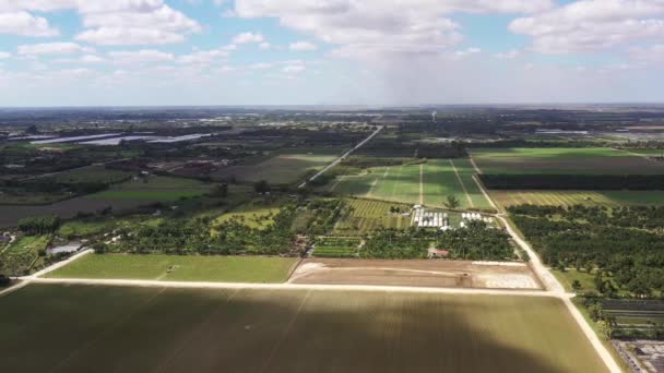 Una Vista Aerea Con Drone Sulla Fattoria Delle Redlands Florida — Video Stock