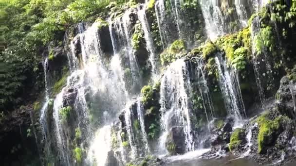 Slow Motion Shot Jednego Wielu Pięknych Wodospadów Banyu Wana Amertha — Wideo stockowe