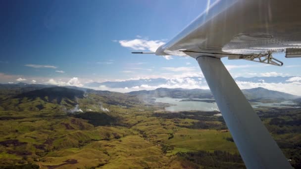 Sobrevolando Papua Nueva Guinea Vista Del Embalse Yonki Ala — Vídeos de Stock